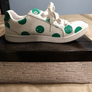 Wanted Green Polka Dot Sneakers